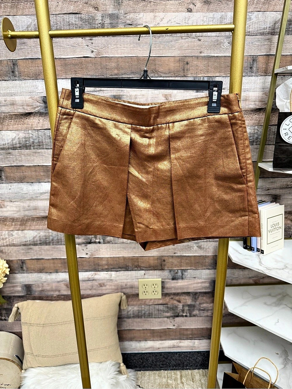 J.Crew Gold Metallic Skort